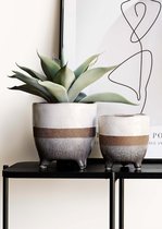 MACCHIATO pot - Keramiek - Wit, Beige/bruin & Grijs - Klein