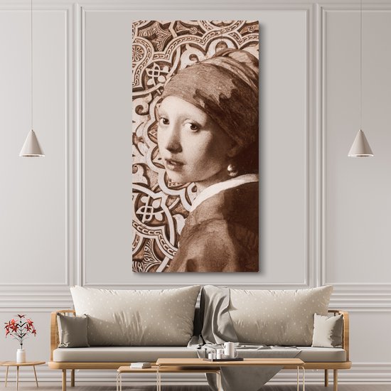 Peinture sur toile Fille à la perle - Vermeer - Motifs - 80x160 cm - Déco Décoration murale