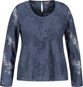 SAMOON Dames Blouse met kant-look Slate Blue-56