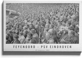Walljar - Feyenoord - PSV Eindhoven '65 - Muurdecoratie - Feyenoord Voetbal - Feyenoord Artikelen - Rotterdam - Feyenoord Poster - Voetbal - Feyenoord elftal - De Kuip - Rotterdam Poster - Feyenoord Supporters - Canvas schilderij