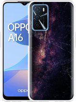 Oppo A16 / A16s Hoesje Black Space Marble - Designed by Cazy