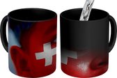 Magische Mok - Foto op Warmte Mokken - Koffiemok - Vlag van Zwitserland - Magic Mok - Beker - 350 ML - Theemok