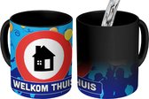 Magische Mok - Foto op Warmte Mokken - Koffiemok - 'Welkom thuis' - Spreuken - Quotes - Magic Mok - Beker - 350 ML - Theemok