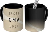 Magische Mok - Foto op Warmte Mokken - Koffiemok - Beste oma ooit - Spreuken - Quotes - Oma - Magic Mok - Beker - 350 ML - Theemok - Mok met tekst