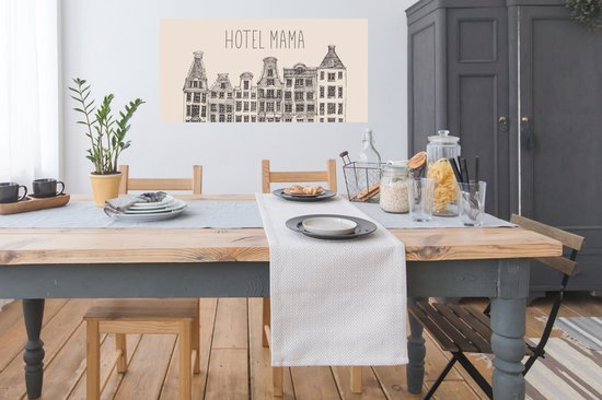 Poster 120x60 cm - Spreuken - Quotes Hotel Mama - Moederdag - Mama cadeau - Moeder - Posters - Kamer decoratie - Wanddecoratie woonkamer - Muurdecoratie slaapkamer