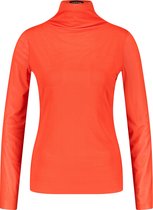 TAIFUN Dames Mesh shirt met transparante mouwen Chili-40