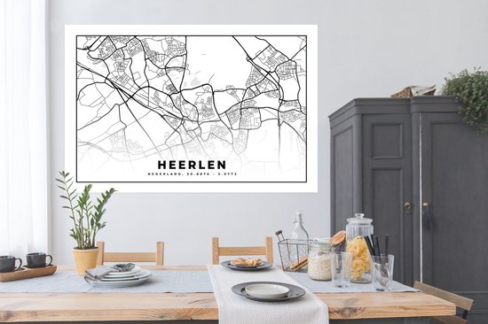 Poster Plan de la ville - Heerlen - Nederland - 180x120 cm XXL