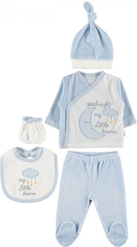 Baby newborn 5-delige kleding set jongens - good night my Little dreamer - Newborn kleding set - Newborn set - Babykleding