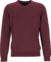 MARVELIS modern fit trui katoen - V-hals - aubergine -  Maat: L