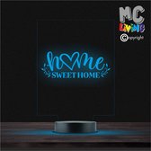 Led Lamp Met Gravering - RGB 7 Kleuren - Home Sweet Home