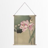 Textiel poster Lotus met vogel 90x120