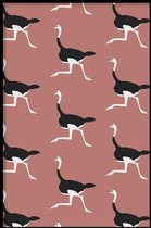 Walljar - Ostrich Pattern - Dieren poster