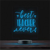 Led Lamp Met Gravering - RGB 7 Kleuren - Best Teacher Ever