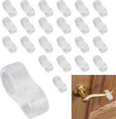 Relaxdays Deurklink buffer set van 24 - deurstopper - muurbeschermer - PVC - transparant