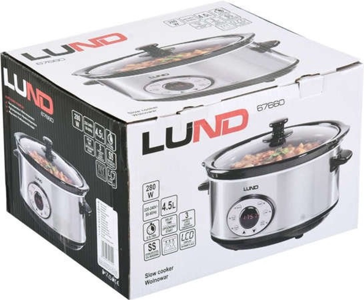 LUND Slowcooker met timer - 280W - 4,5L – foto 4