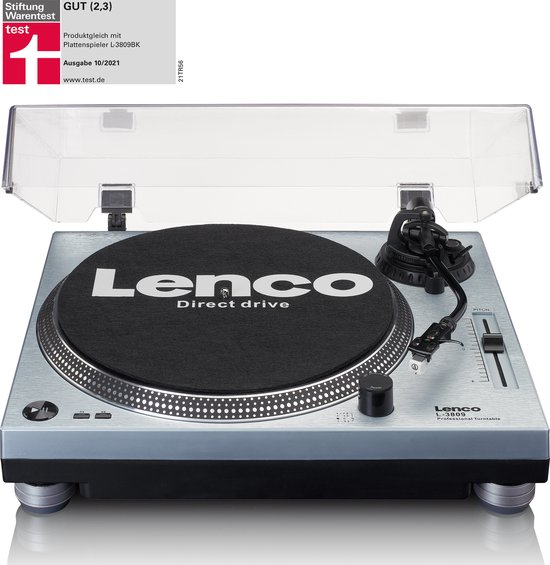 Lenco L-3809ME - Platenspeler met USB - Stereo - Stofkap - Metallic Blauw |  bol.com