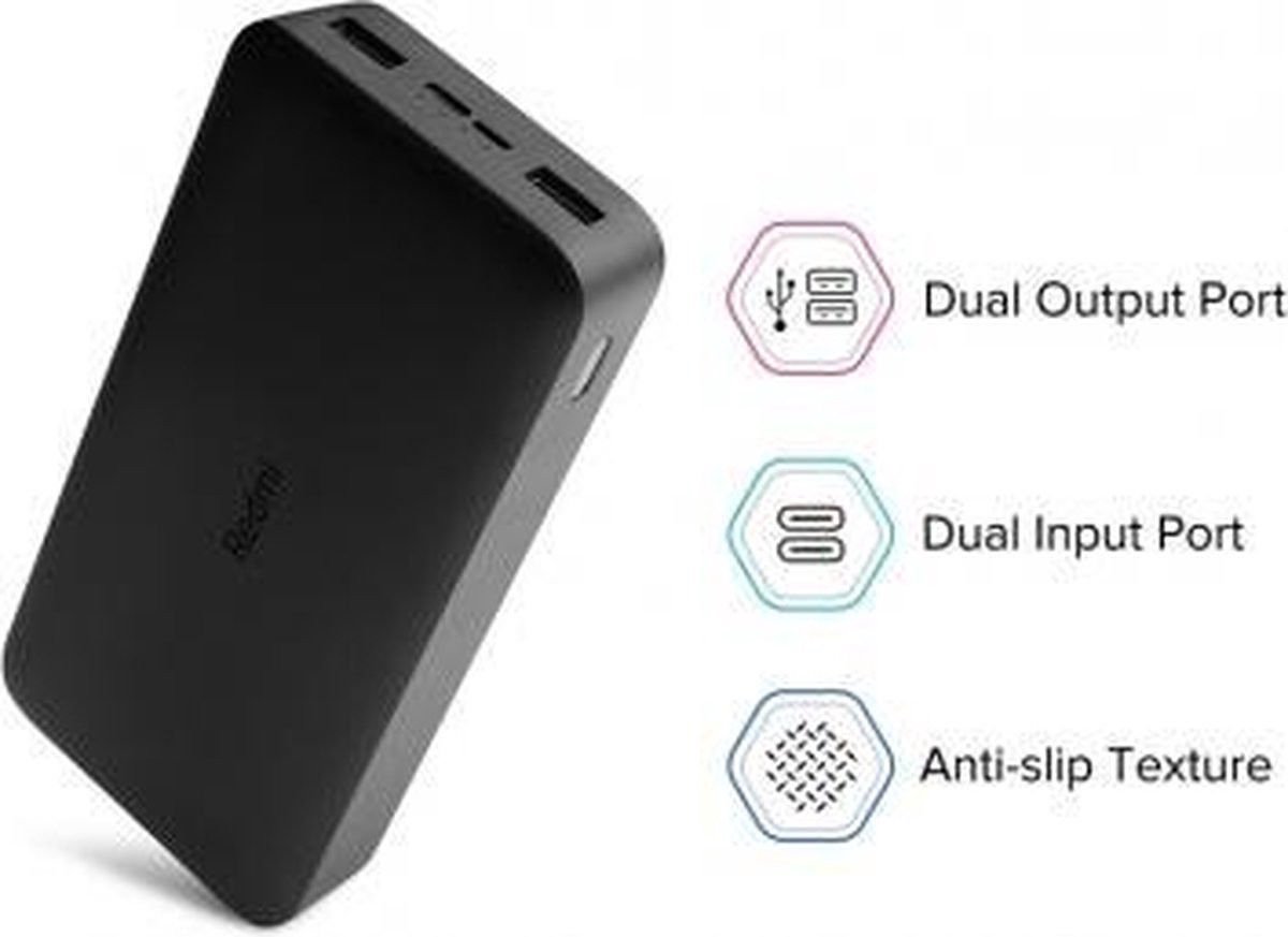 Xiaomi Redmi Powerbank 20000 mAh 18W Zwart - afbeelding 2