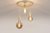 Lumidora Plafondlamp 74549 - 3 Lichts - E27 - Beige - Zand - Metaal - ⌀ 28 cm