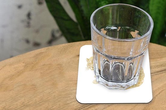 Sous-verres pour verres - Vintage - Jaguar - Or - 10x10 cm - Sous-verres en verre - 6 pièces