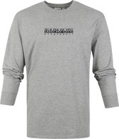 Napapijri - S-Box Longsleeve T-shirt Grijs - Heren - Maat XXL - Regular-fit