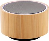 speaker Bamboo 3W bluetooth led lichtbruin 2-delig