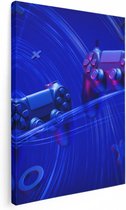 Artaza - Peinture sur toile - Deux Manettes de Gaming - Jeux - 60x80 - Photo sur toile - Impression sur toile