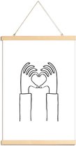 JUNIQE - Posterhanger Heart You -30x45 /Wit & Zwart