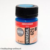 Acrylverf Zijdeglans - Deco - Universal Satin - 529 mediterraanblauw - 16 ml - Amsterdam - 1 stuk