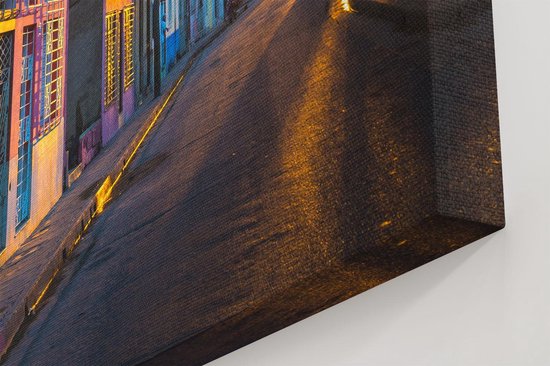 Artaza Peinture sur toile Cuba Maisons colorées au coucher du soleil – 40 x 30 – Klein – Photo sur toile – Impression sur toile