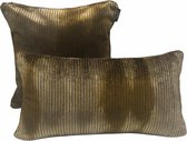 Madison Home - Sierkussenset - Collectie Ombre Noire - Kussens voor woonkamer of slaapkamer - Goud - 2 stuks - 42 x 42cm