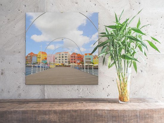 Artaza Peinture sur Toile Willemstad Maisons Colorées à Curaçao - 30x30 - Klein - Photo sur Toile - Impression sur Toile