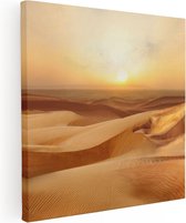Artaza Canvas Schilderij Woestijn bij Zonsondergang in de Sahara - 40x40 - Klein - Foto Op Canvas - Canvas Print