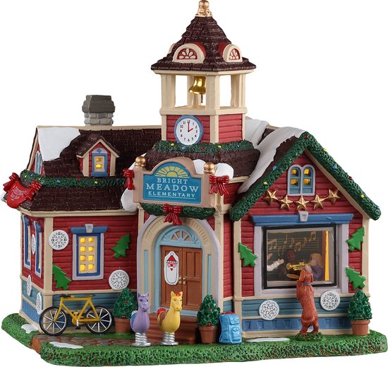 Lemax - Bright Meadow Elementary, B/o Led - Kersthuisjes & Kerstdorpen