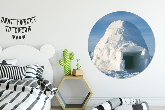 WallCircle - Cercle mural - Cercle mural - Igloo - Neige - Maison - Aluminium - Dibond - 140x140 cm - Intérieur et Extérieur