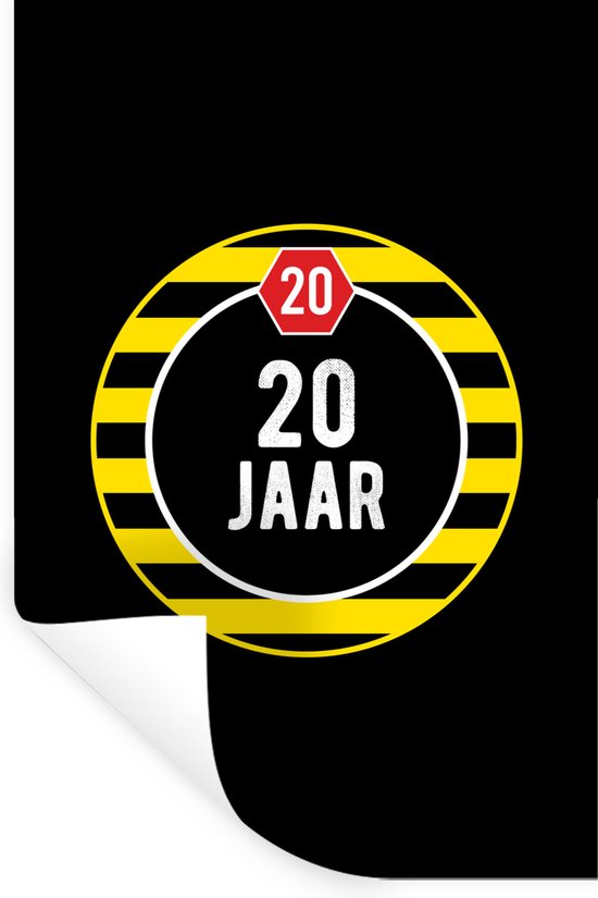 Stickers Stickers muraux - Anniversaire - 20 ans - Zwart - 20x30 cm - Feuille adhésive