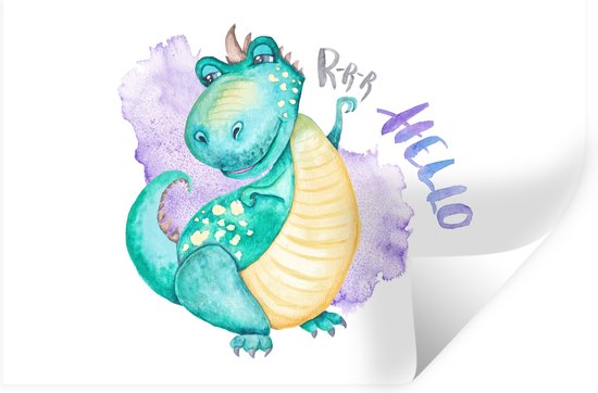 Stickers Stickers muraux - Dinosaurus - Chambre d'enfant - Vert - 60x40 cm - Feuille adhésive