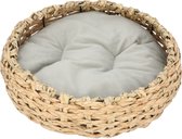 4goodz Gevlochten Zeegras Kattenmand rond model 47x47x13 cm - Bruin