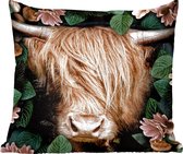 Highlander écossais - Fleurs - Vache