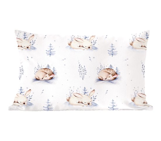 Sierkussens - Kussentjes Woonkamer - 60x40 cm - Winter - Haas - Hert - Kerstversiering - Kerstdecoratie voor binnen - Woonkamer