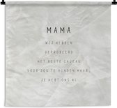 Wandkleed - Wanddoek - Mama je hebt ons al - Quotes - Mama - Spreuken - 90x90 cm - Wandtapijt