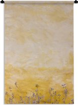 Wandkleed - Wanddoek - Bloemen - Droogbloemen - Geel - 120x180 cm - Wandtapijt