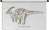 Wandkleed - Wanddoek - Kinderkamer - Parasaurolofus - Dinosaurus - Jongens - Meisjes - Kindje - 180x120 cm - Wandtapijt