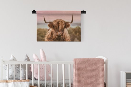 Tapisserie - Tissu mural - Vache - Highlander écossais - Animal - 60x40 cm - Tapisserie