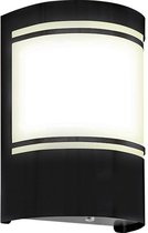 Olucia Manuel - Moderne Buiten wandlamp met schemersensor - Aluminium - Zwart
