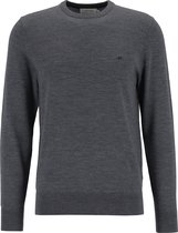 Calvin Klein slim fit trui wol - heren pullover O-hals - antraciet melange -  Maat: M