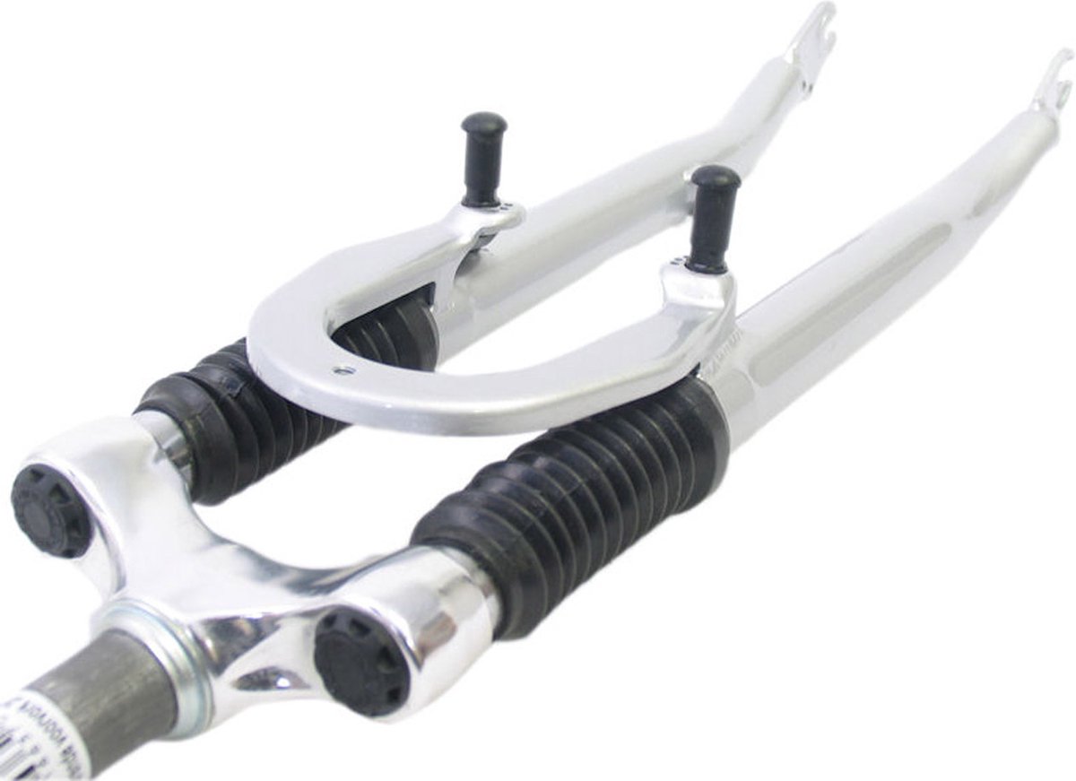 Verende voorvork 28 inch - 1 vorkbuis - V-brake nokken - zilver
