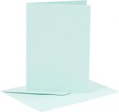 kaarten met enveloppen 10,5 x 15 cm 6 stuks lichtblauw
