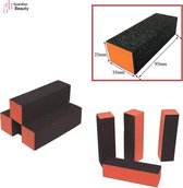Nagel folie blokjes | Polijstblok zwart/oranje (10stuks)- Buffer Blok | Cosmetics polijstblok nagels | Polijst shine blok | nagel buffer blok - 10 Stuks
