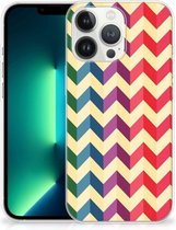 TPU Siliconen Hoesje iPhone 13 Pro Max Doorzichtig Hoesje Zigzag Color