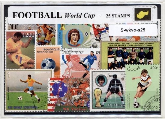 Afbeelding van het spel WK – Luxe postzegel pakket (A6 formaat) : collectie van 25 verschillende postzegels van WK – kan als ansichtkaart in een A6 envelop - authentiek cadeau - kado - geschenk - kaart - wereld kampioenschap - voetbal